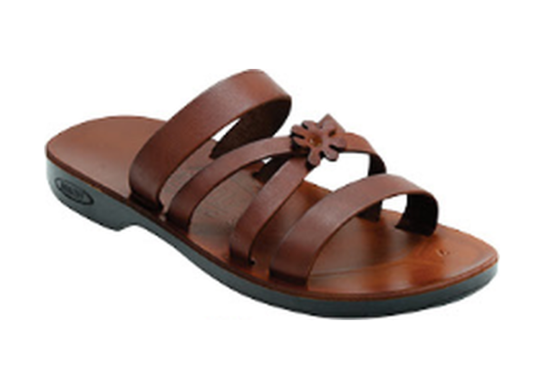 NABOLY Model 02 flower-accent toe-loop sandal in brown