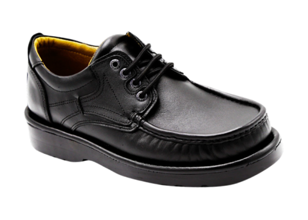 NABOLY Model 1000-2 classic lace-up moccasin shoe in black