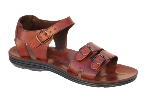 NABOLY Model 104 double-buckle ankle-strap sandal in brown