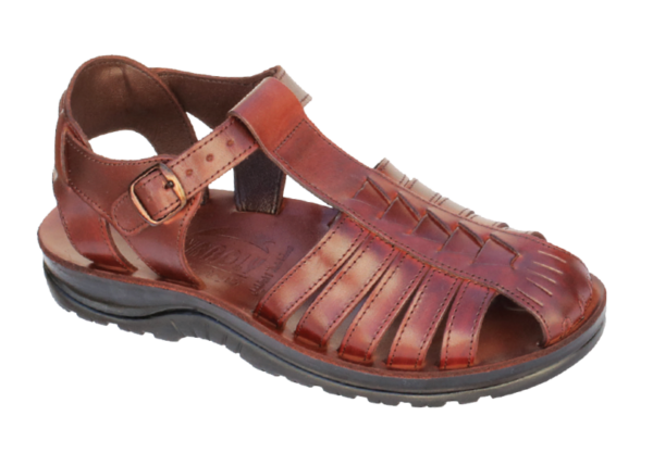 NABOLY Model 105 woven closed-toe fisherman sandal in brown