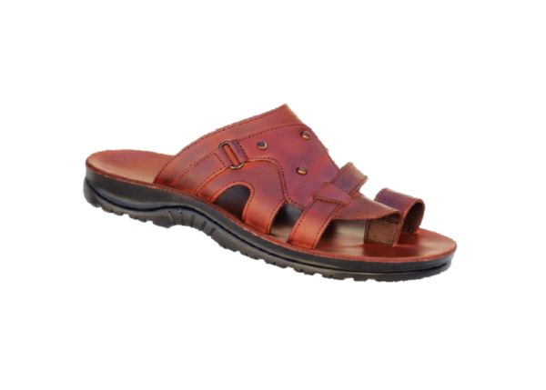 NABOLY Model 109 rugged riveted toe-loop sandal in brown