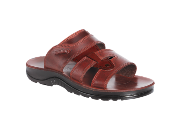 NABOLY Model 138 rugged cutout slide sandal in brown
