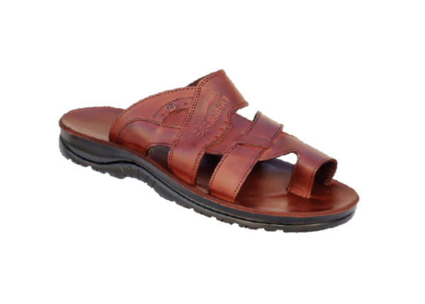NABOLY Model 140 rugged cutout toe-loop sandal in brown