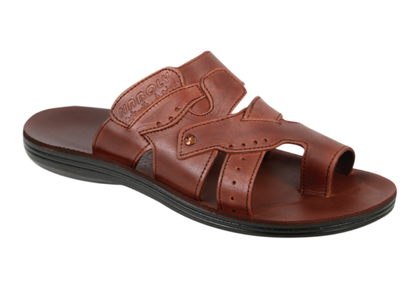 NABOLY Model 141-2 cutout toe-loop sandal in brown