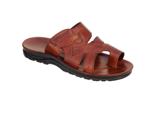 NABOLY Model 141 decorative cutout toe-loop sandal in brown