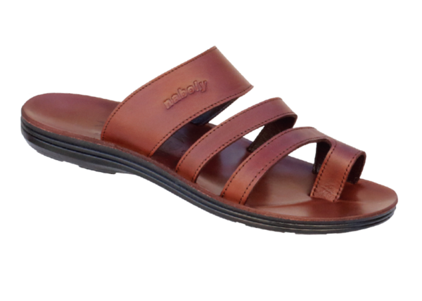 NABOLY Model 146-2 multi-strap toe-loop sandal in brown