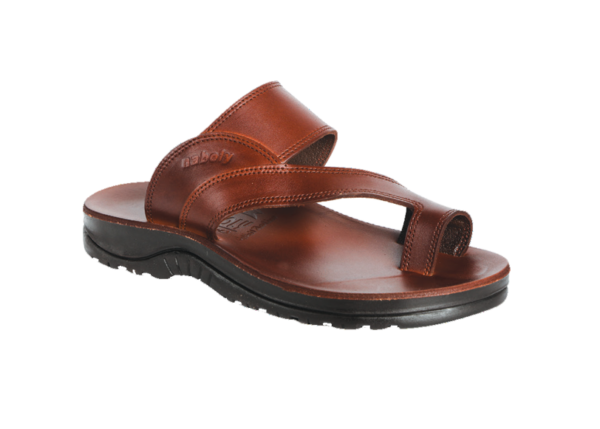 NABOLY Model 147 crossover toe-loop sandal in brown