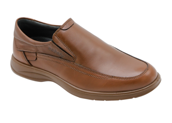 NABOLY Model 2019 apron-toe slip-on dress shoe in brown