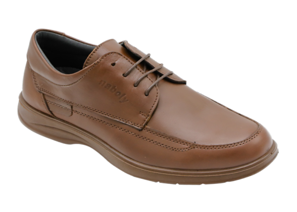 NABOLY Model 3019 apron-toe lace-up dress shoe in brown