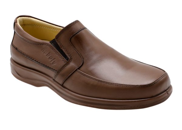 NABOLY Model 4003 elastic-gore slip-on dress shoe in brown