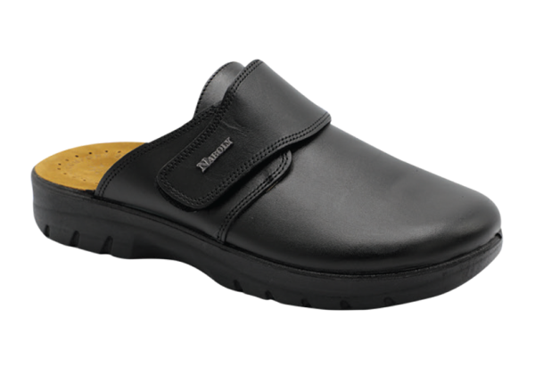 NABOLY Model 60 adjustable strap slip-on clog in black