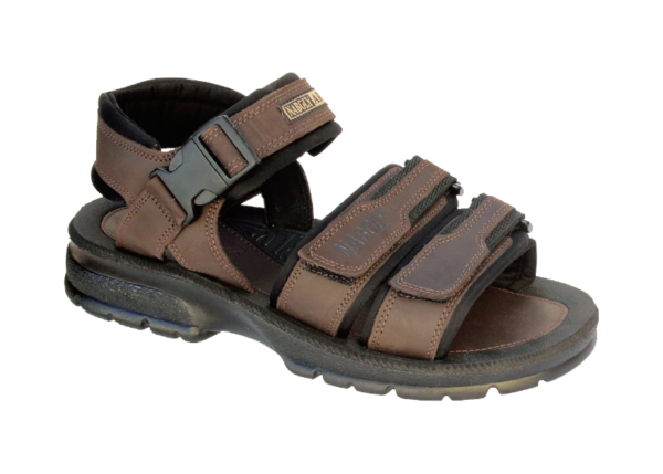 NABOLY Model 80 adjustable triple-strap sandal in brown