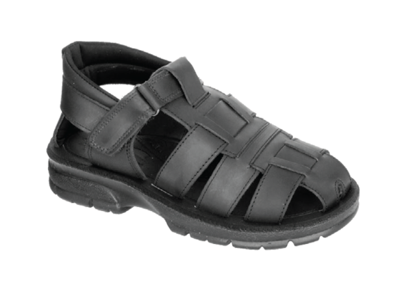 NABOLY Model 82 closed-toe fisherman sandal in black