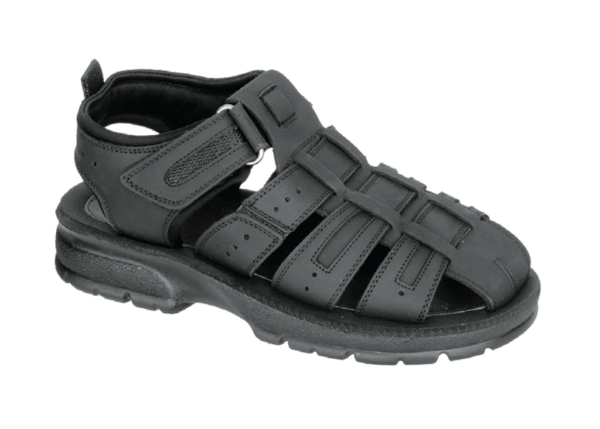 NABOLY Model 85 strappy closed-toe fisherman sandal in black