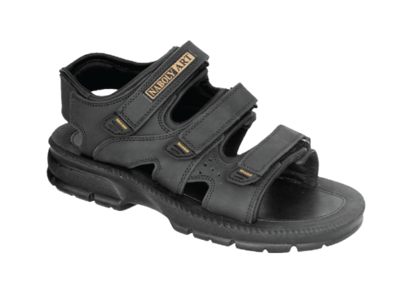 NABOLY Model 88 rugged triple-strap sport sandal in black